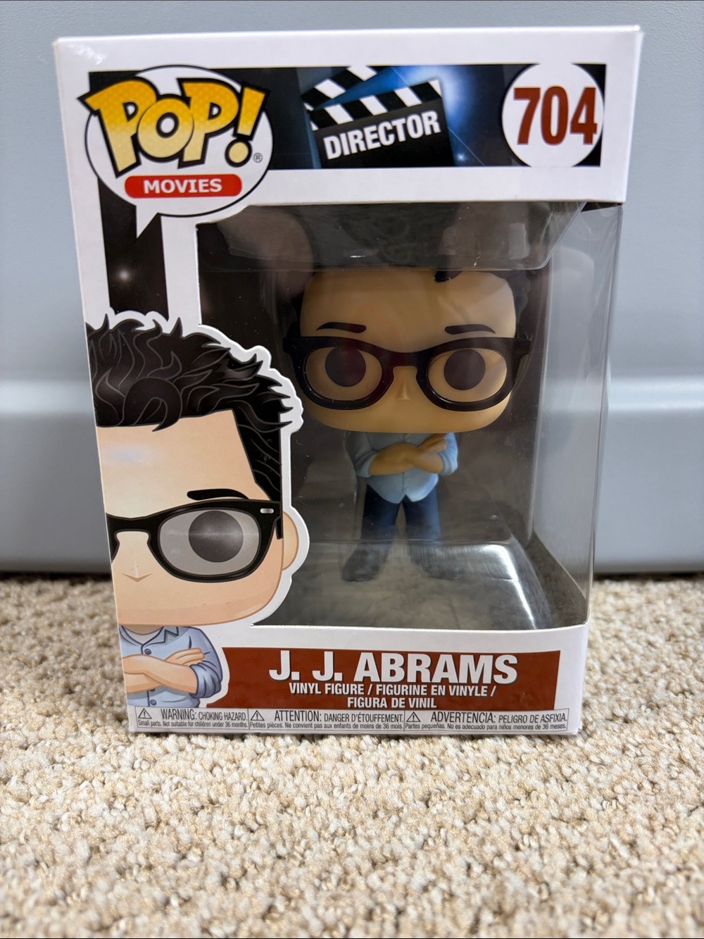 Funko Pop! J.J. Abrams Vinyl Figure - Light Blue, Dark Blue, Brown, Black